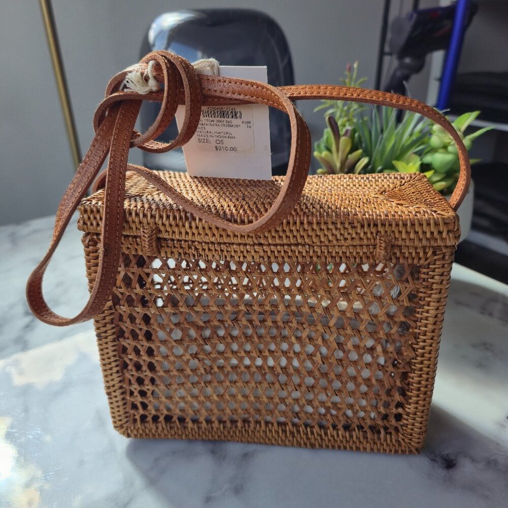 Bembien Flora Crossbody Rattan Bag Handmade NEW $210 Straw Woven - Picture 3 of 10